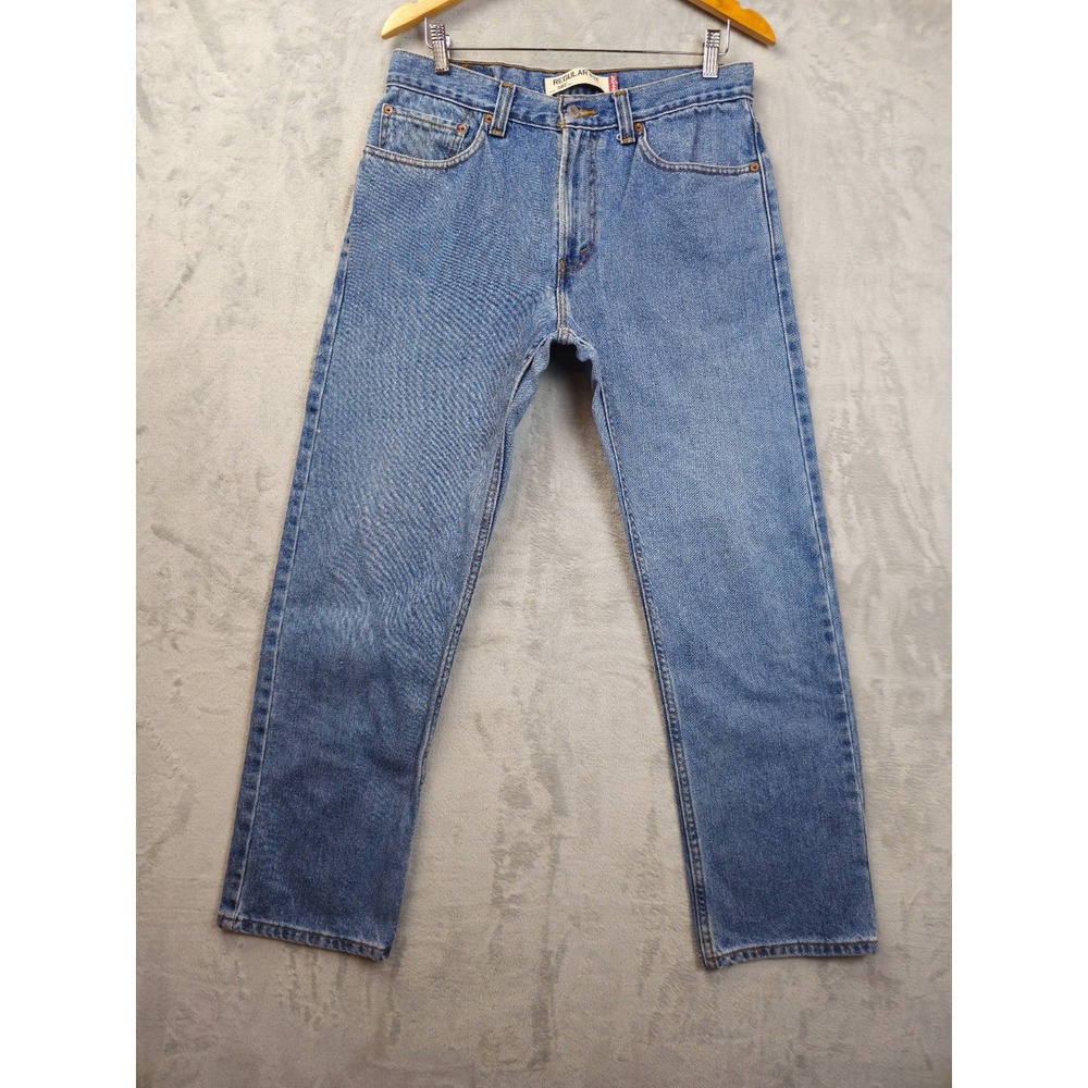 Levis 505 Jeans Mens 32x30 Regular Fit Straight Leg Blue Med Wash Denim Y2K VTG
